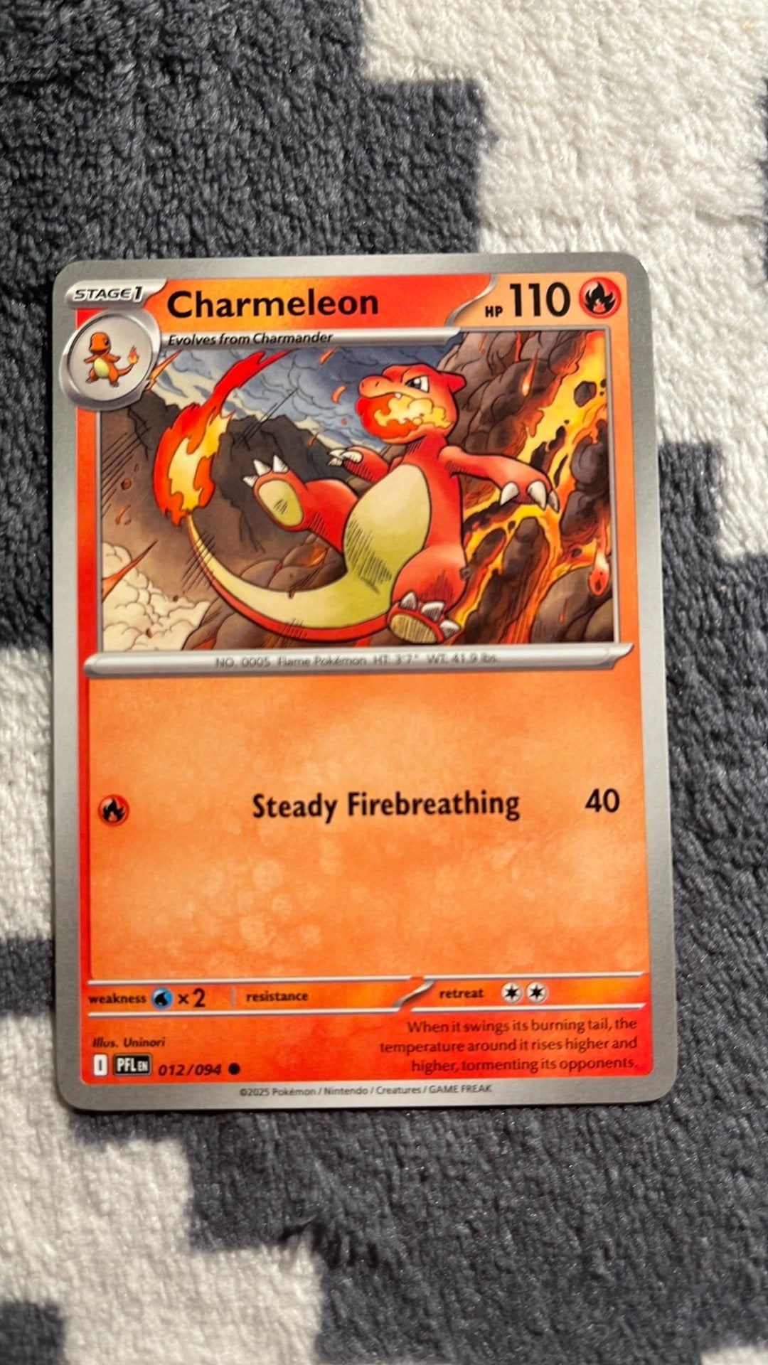 Charmeleon Pokémon kaart 012/094 - Goede staat, Ophalen of Verzenden, Zo goed als nieuw, Losse kaart