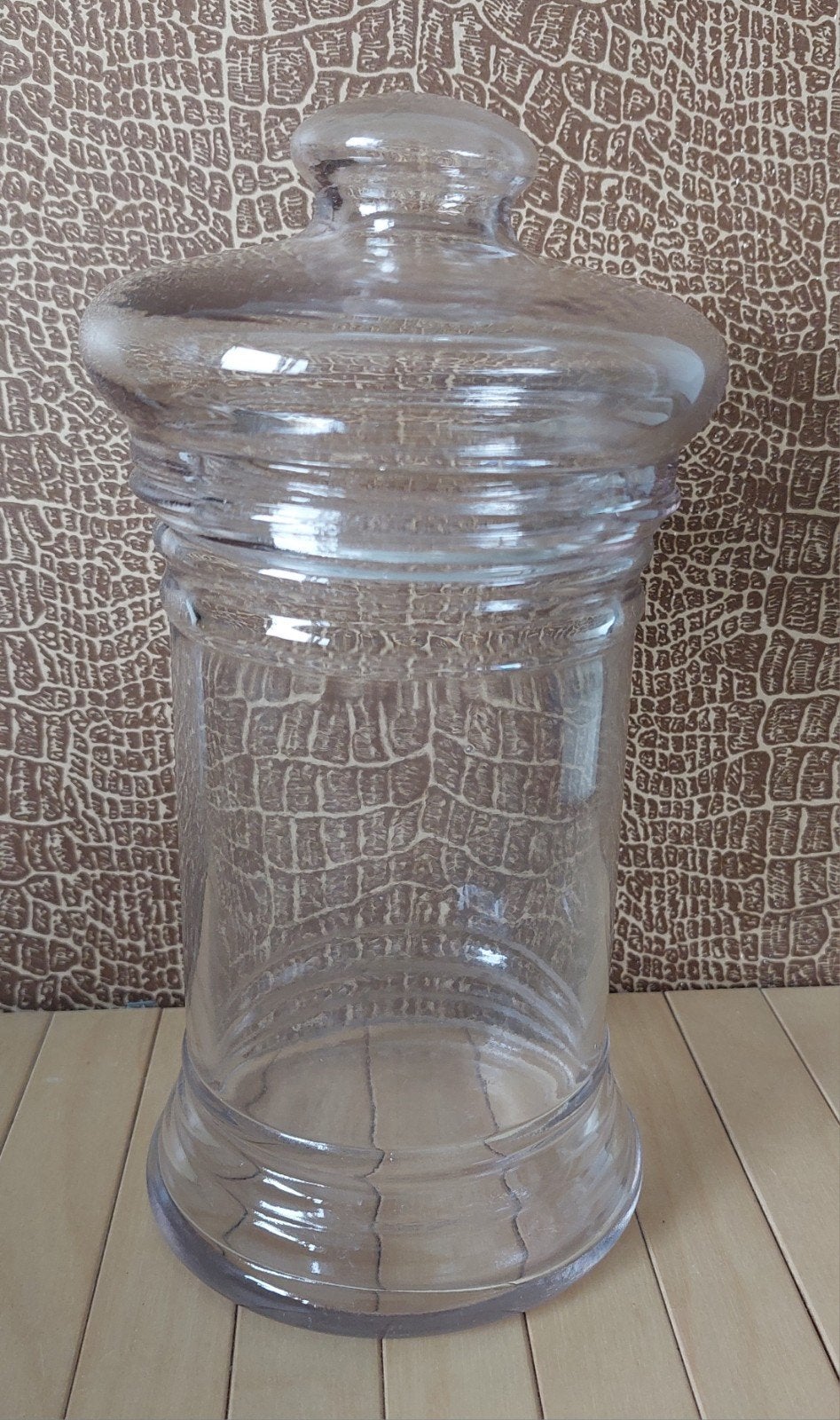 Glazen pot met deksel - 23 cm hoog, 7 cm doorsnee, Ophalen