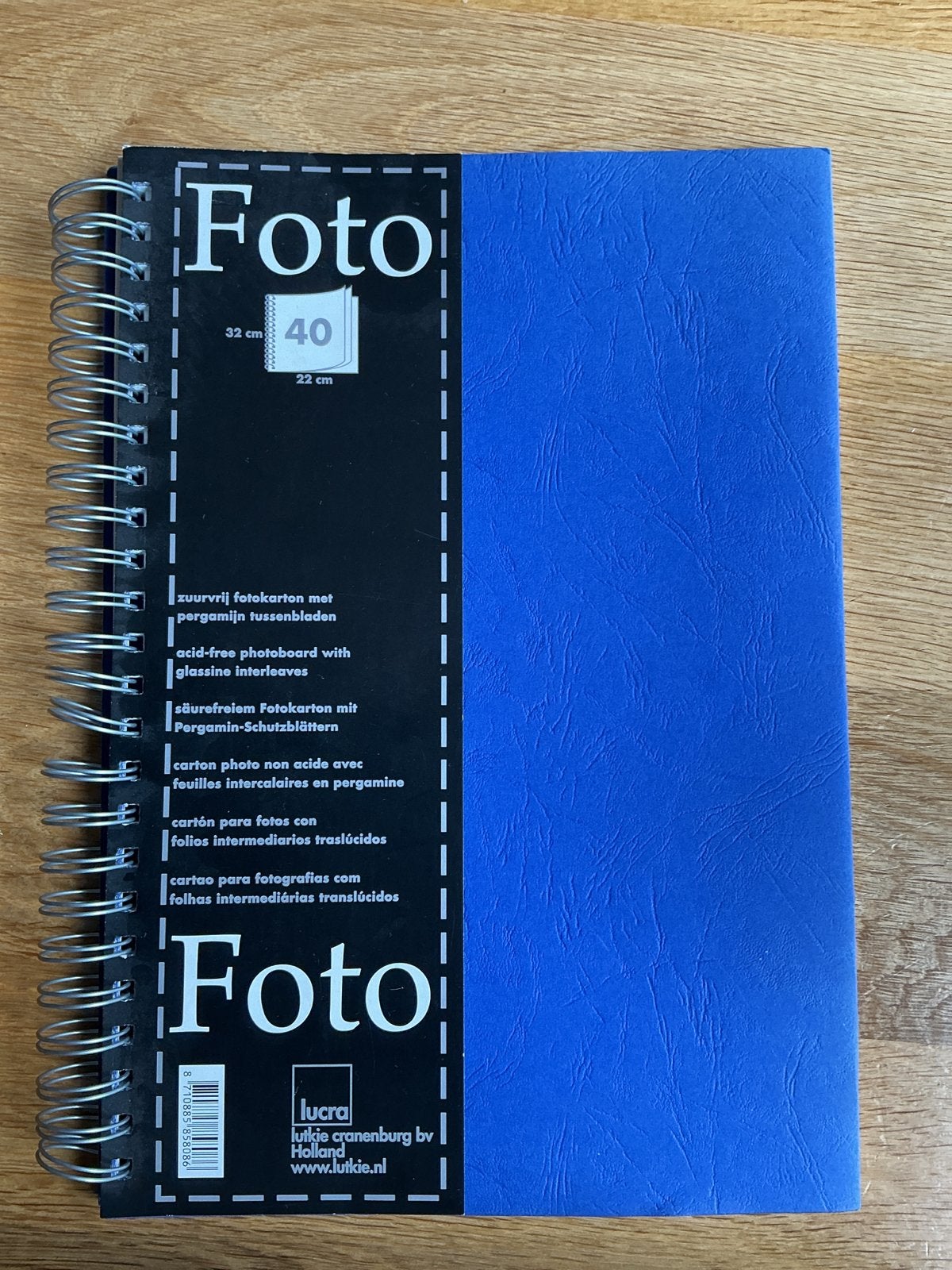 Lutkie Cranenburg Fotoalbum - Zuurvrij met Pergamijn, Blauw, Spiraalalbum, Nieuw, Ophalen of Verzenden