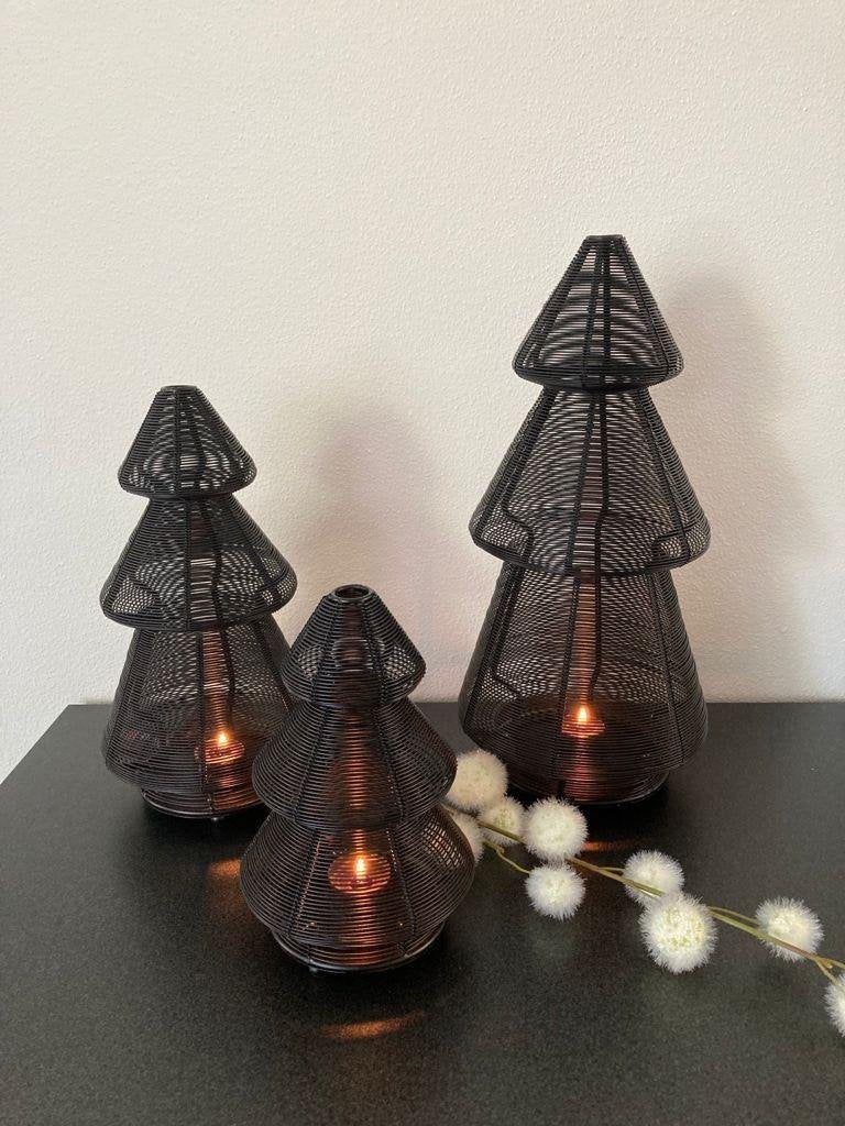 Colmore kerstboom kaarshouder zwart metaal S-M of L Nieuw, Zwart, Nieuw, Ophalen of Verzenden, 20 cm