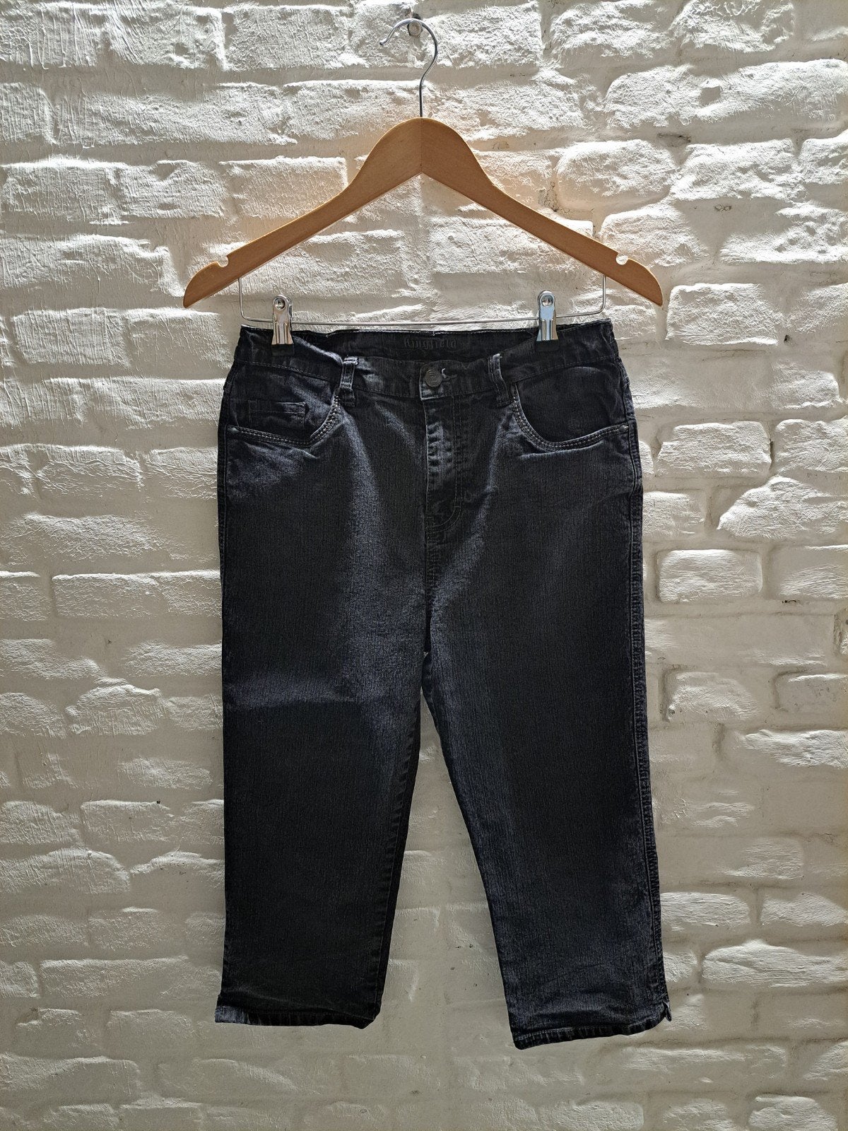 Kingfield Capri Jeans - Maat 38, Maat 38/40 (M), Verzenden, Zwart, Driekwart