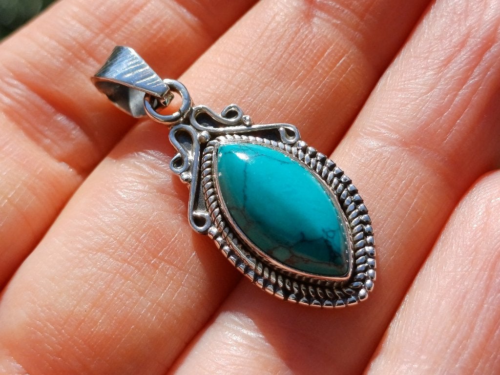 Vanoli 925 zilveren kettinghanger met turquoise, Sieraden, Tassen en Uiterlijk, Daiva1973@hotmail.com, Vanoli, Blauw, Amsterdam