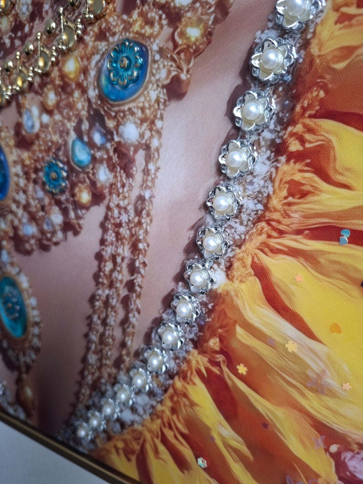 Prachtig 3D Schilderij met Indiase Vrouw en Sieraden, Ophalen