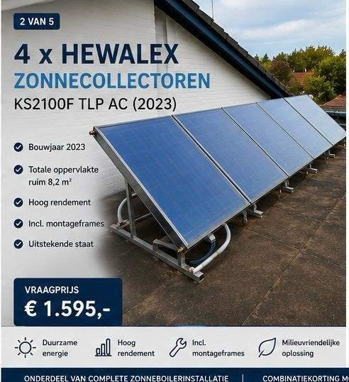 4 Hewalex zonnecollectoren, Ophalen, Zo goed als nieuw, Zwembadpomp