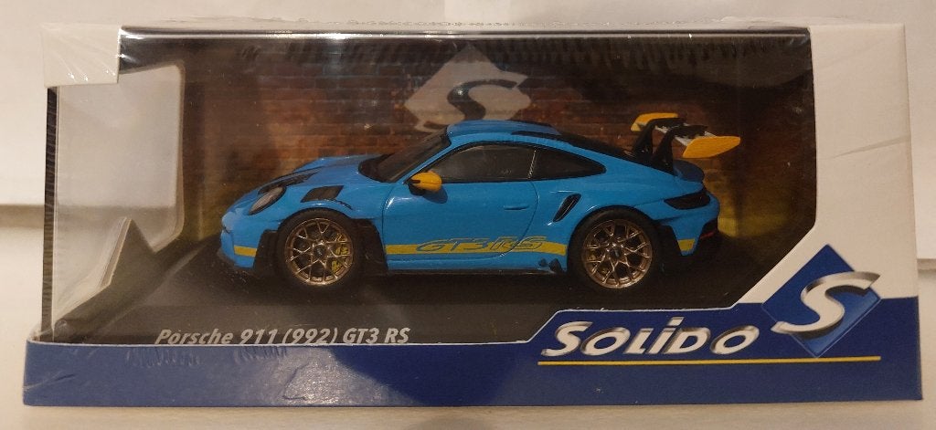 Solido 1:43 Porsche 911 (992) GT3 RS 2023 blauw/geel nieuw, Ophalen of Verzenden, Nieuw, Auto, Solido