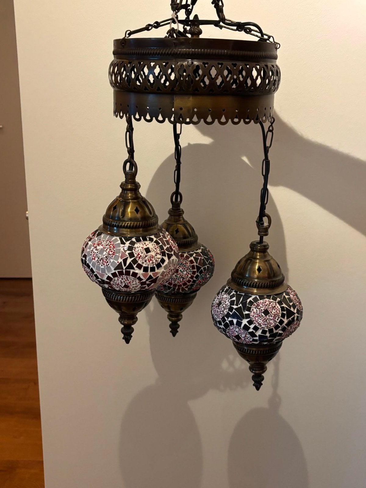 Mooie Marokkaanse lamp zo goed als nieuw met LED, Ophalen, Zo goed als nieuw, Glas, Marokkaans, Oosters, Bohemien