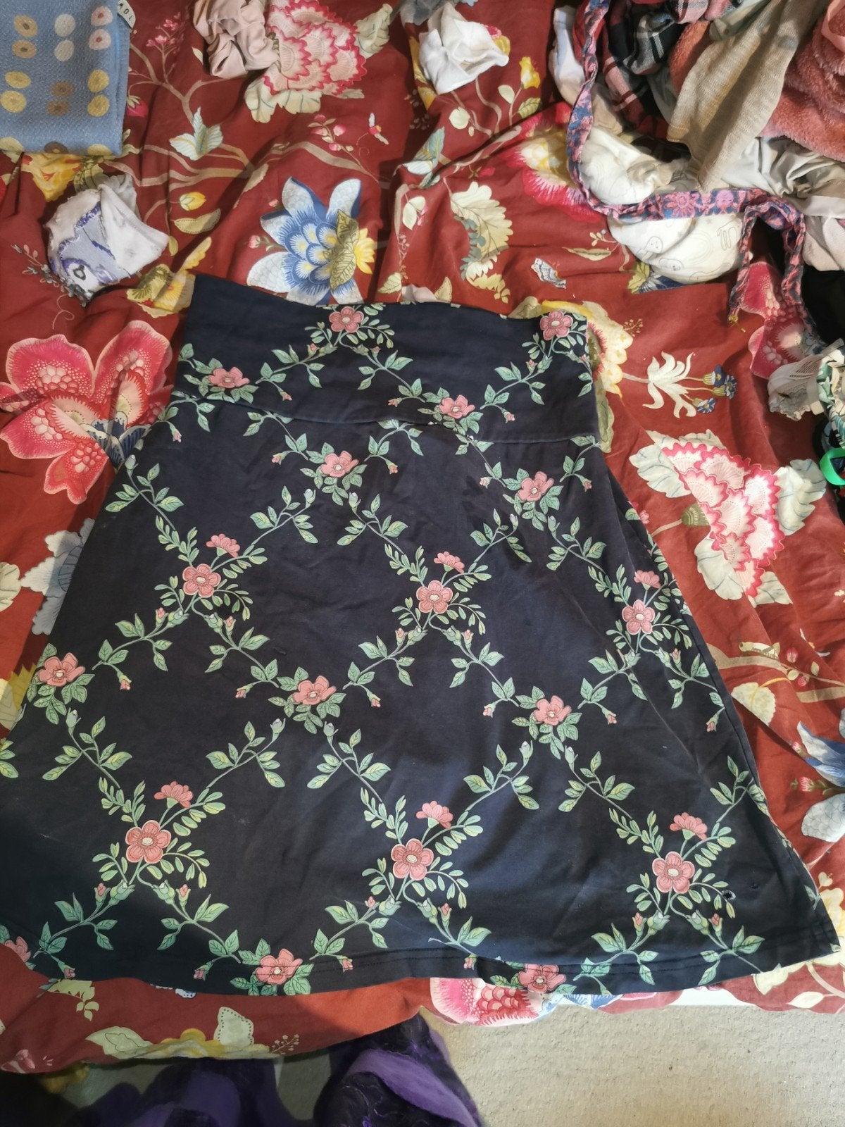 Tante Betsy rokje met bloemenprint, maat S, Tante Betsy, Blauw, Ophalen of Verzenden, Maat 36 (S)