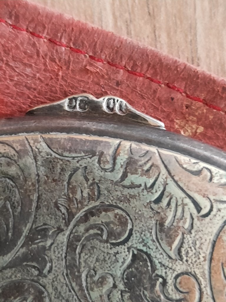 Oude verzilvert poederdoos D.D.90, Ophalen of Verzenden, Zilver