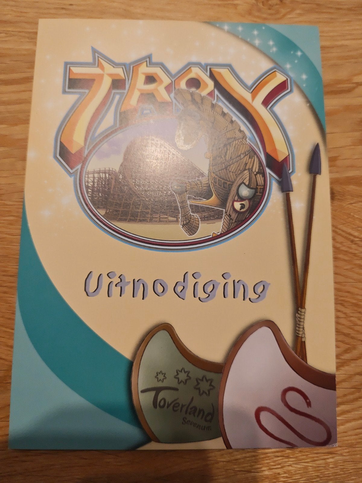 Uitnodiging pré-opening Troy in Toverland, Ticket of Toegangskaart