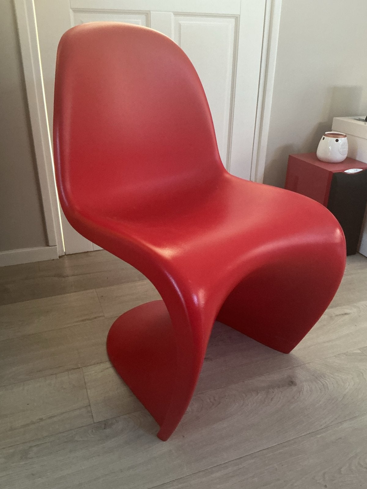 Rode Panton S-stoel - Vintage Design Stoel, Ophalen, Kunststof, Gebruikt, Eén