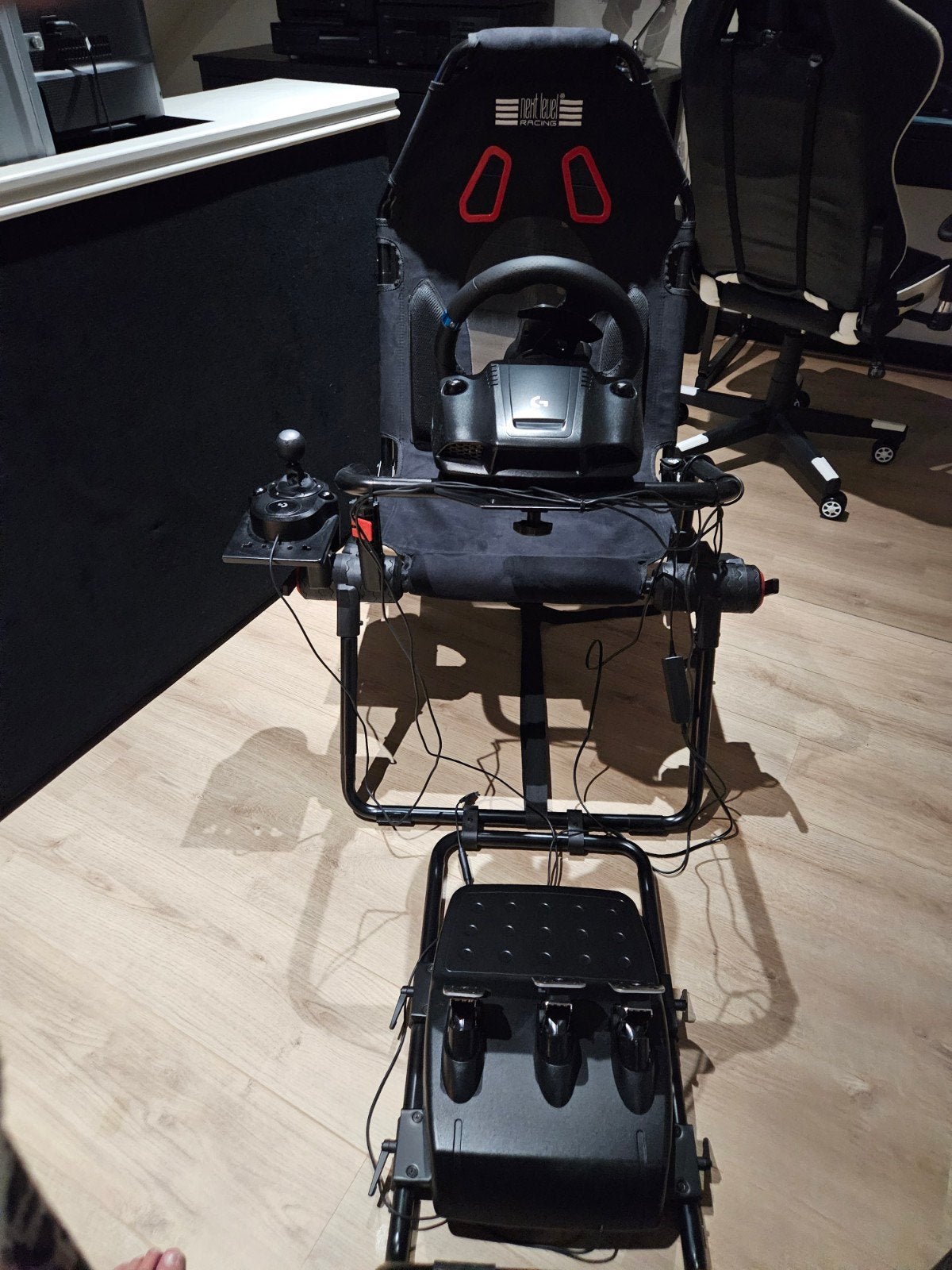 Logitech G923 racestuur, pedalen, pook en NextLevel Rac, Spelcomputers en Games, Ophalen, Racestuur, Gebruikt, Force feedback