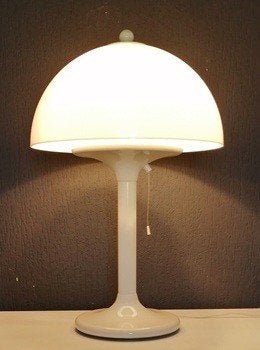 Vintage XXL tafellamp design van Dijkstra uit de jaren 70, Huis en Inrichting, Kunststof, Overige merken, E14 (klein), Wit