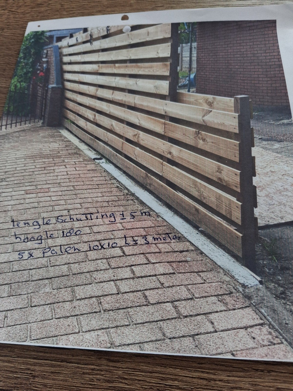houten schutting, Ophalen, 1 tot 2 meter, Zo goed als nieuw, 3 tot 6 meter