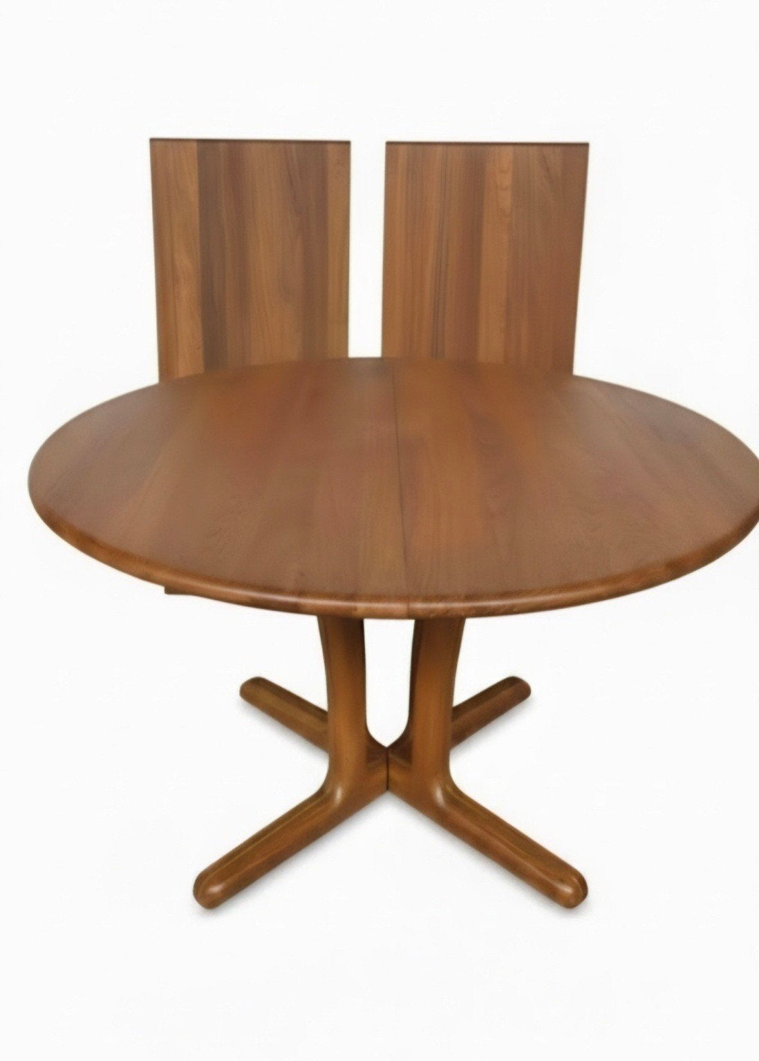 Vintage Teakhouten  Eettafel Dyrlund rond ovaal uitschuif, Ophalen