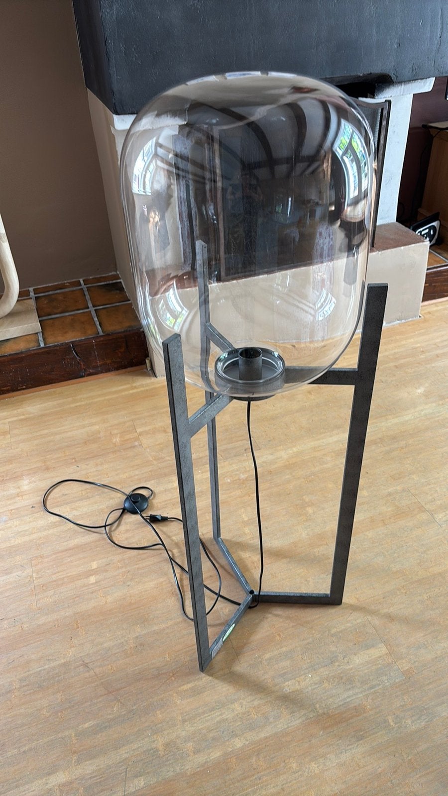Industriele vloerlamp, Huis en Inrichting, Lampen | Vloerlampen, Ophalen, Zo goed als nieuw, Industrieel, 100 tot 150 cm