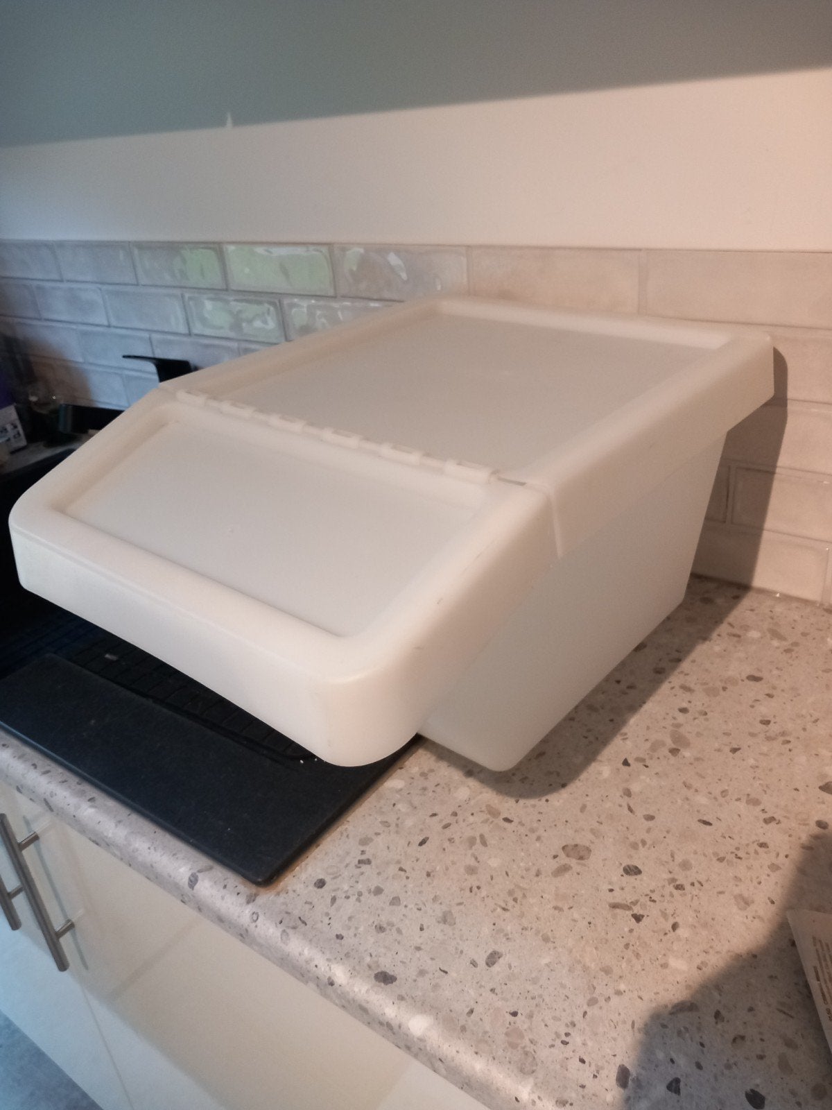 IKEA SORTERA Afvalbak met deksel, wit, 37L, Ophalen, Gebruikt
