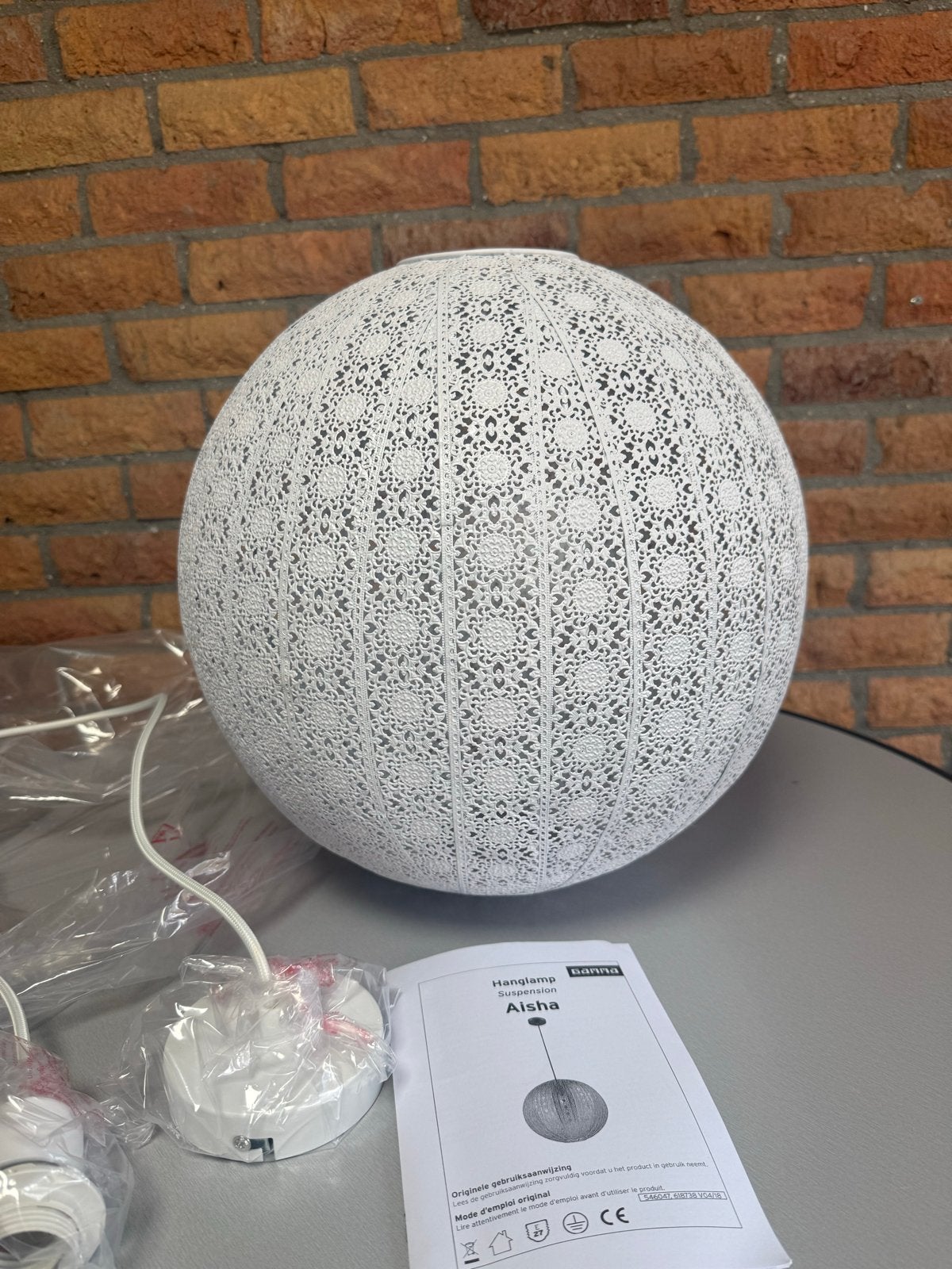 Nieuwe Gamma Hanglamp Aisha - Wit, Metaal, Ophalen of Verzenden, Nieuw, Metaal, E27 (groot)