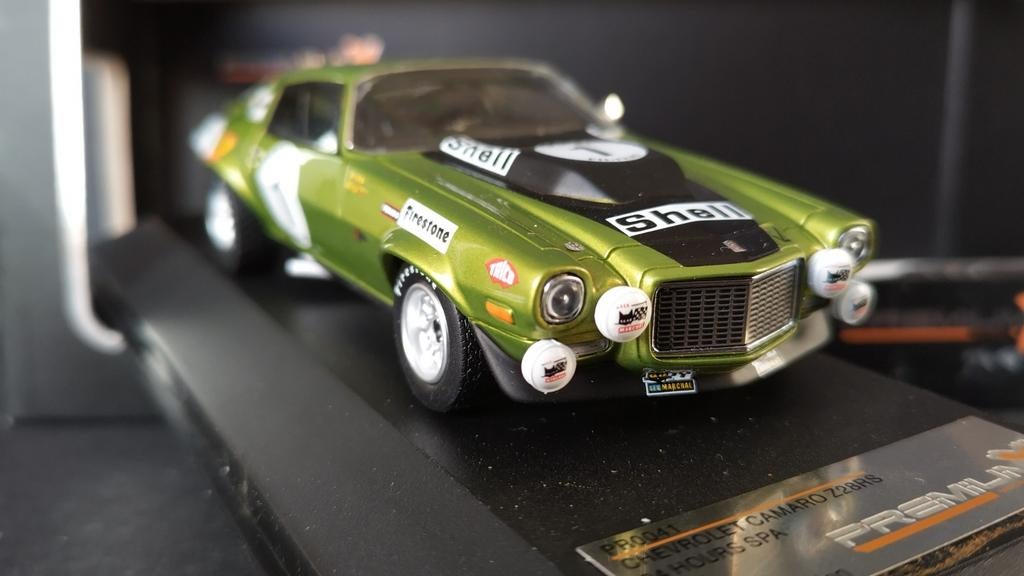 Chevrolet Camaro Z28 rS 24 Uur Spa 1971 1:43 Premium X Pol, Xian Xing Hai macau, Auto, Verzenden, Zo goed als nieuw