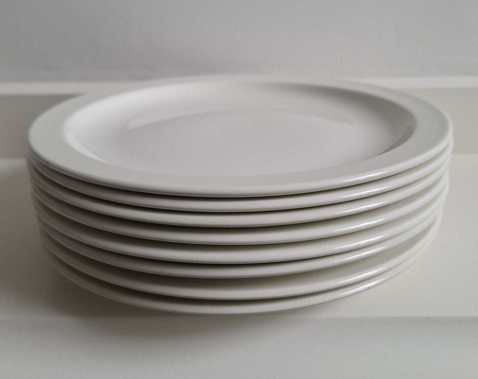 8 Ontbijtbordjes - Stonehenge - Mid Winter - Plain White, Vintage, Ophalen of Verzenden, Zo goed als nieuw, Bord(en)