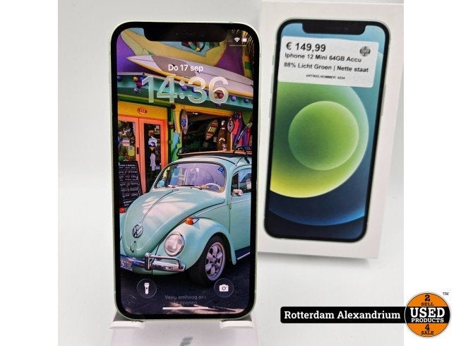 Iphone 12 Mini 64GB Accu 88% Licht Groen | Nette staat, Apple, Zo goed als nieuw, Support@apple.com, One Apple Park Way
Cupertino, CA 95014
United States