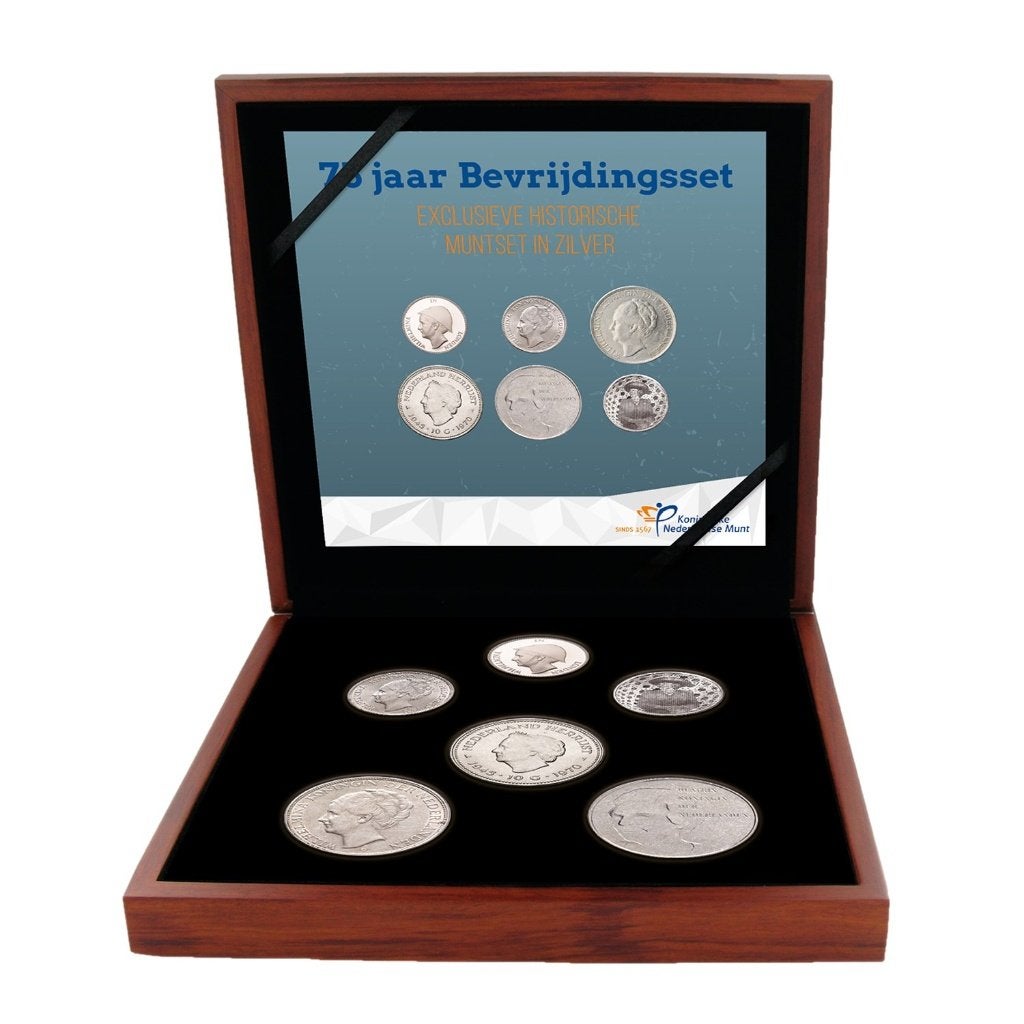 75 jaar Bevrijding Set Nederland 2020 - 5 Zilveren Munten, Zilver, Overige landen, Overige waardes, Verzenden