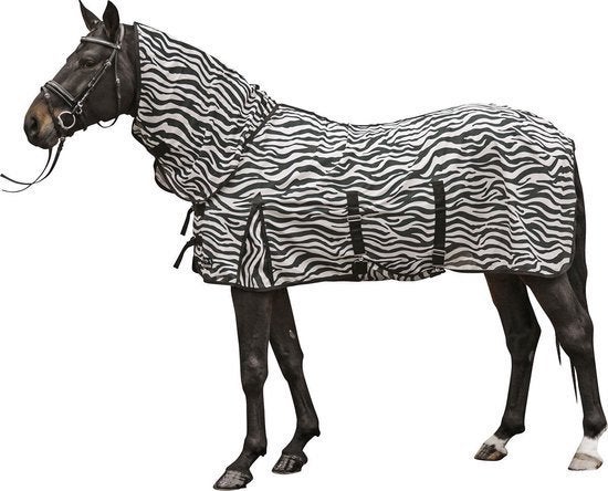 HKM Vliegendeken ZEBRA met hals 125,135, en 155......-50%, Dieren en Toebehoren, Paarden en Pony's | Dekens en Dekjes, Meerkleurig