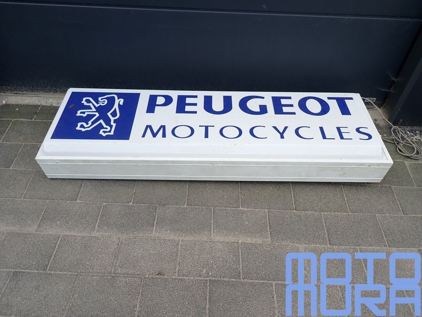 Hele gaaf groot Peugeot motorcycles reclamebord / lichtbak v, Ophalen, Gebruikt, -, -