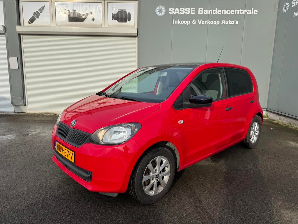 Skoda Citigo 1.0 T 44KW 2012 Rood, Auto's, Voorwielaandrijving, Stof, Bedrijf, Handgeschakeld
