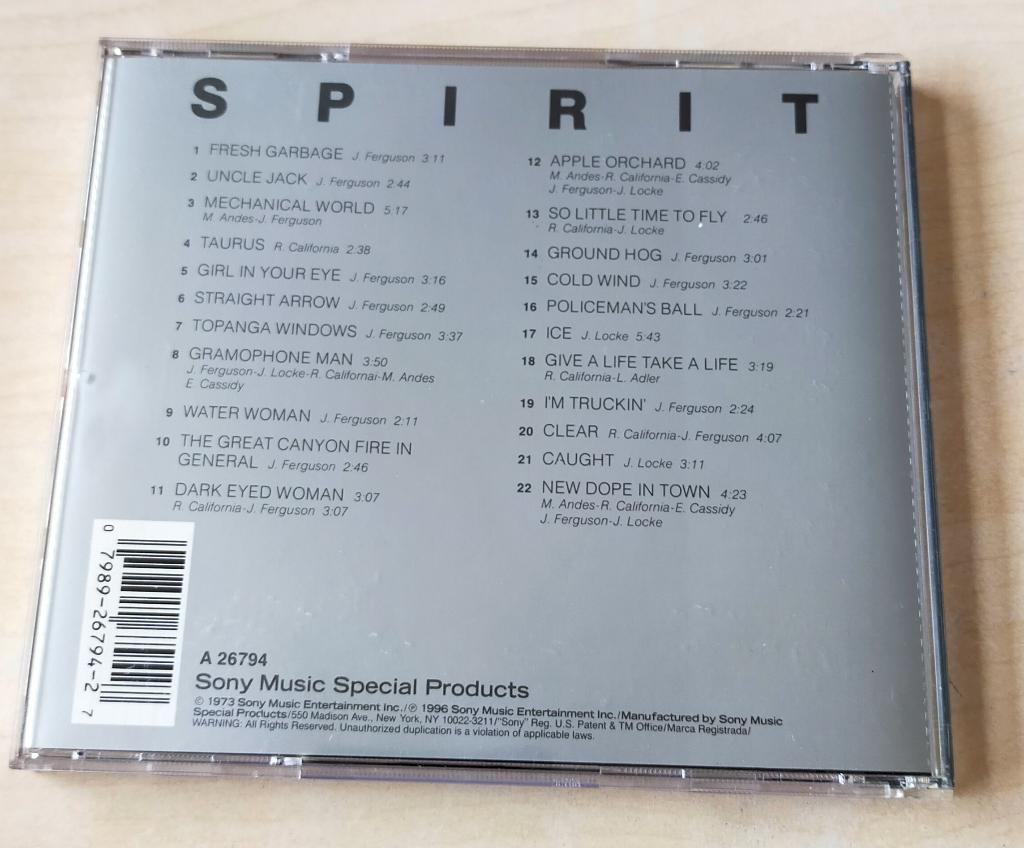 Spirit CD 1973/19?? USA, Ophalen of Verzenden, Zo goed als nieuw, Poprock