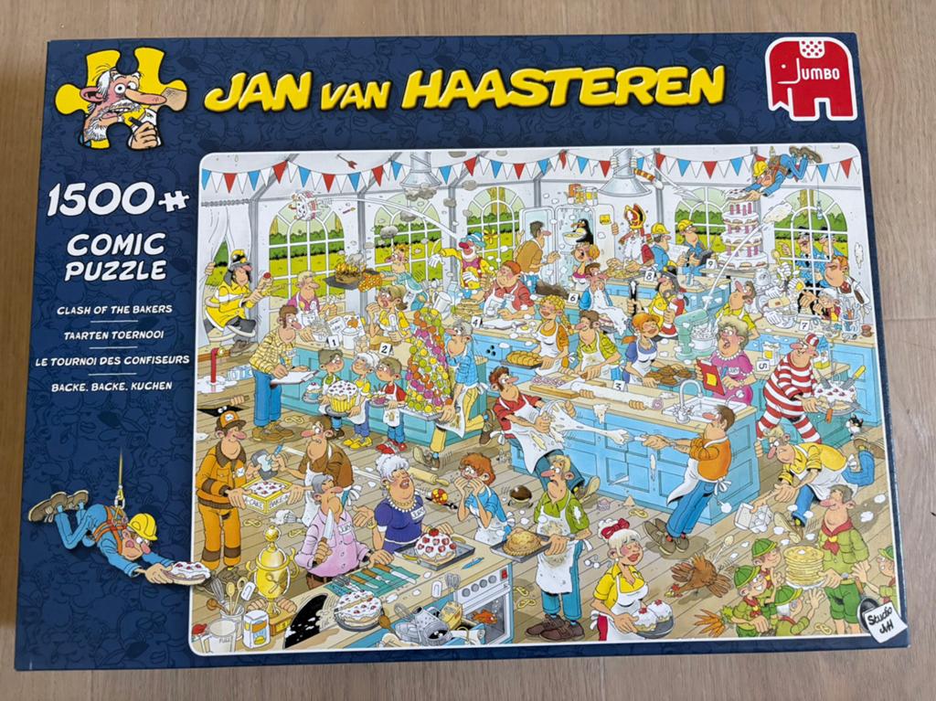 Jan van Haasteren puzzel 1500 stuks taarten toernooi, Ophalen, 500 t/m 1500 stukjes, Zo goed als nieuw