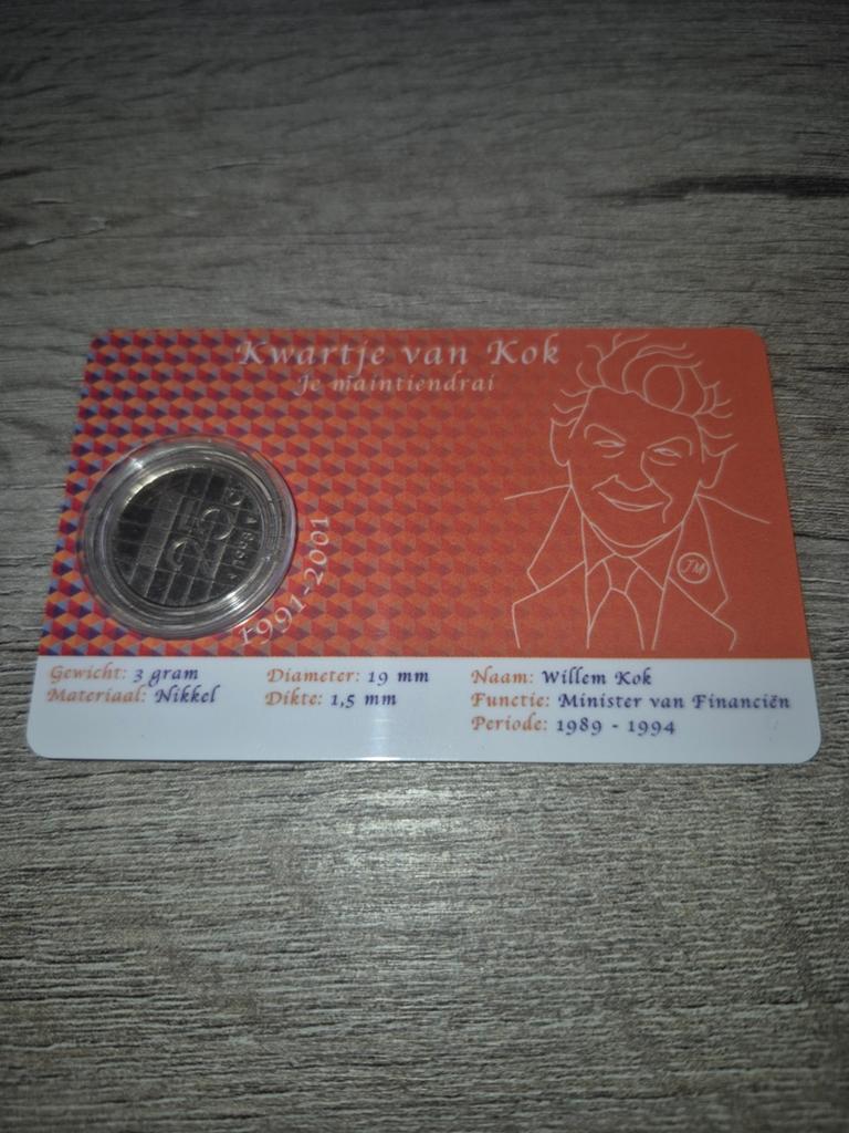 Kwartje van kok in coincard 1998, Ophalen of Verzenden, Portugal, 2 euro