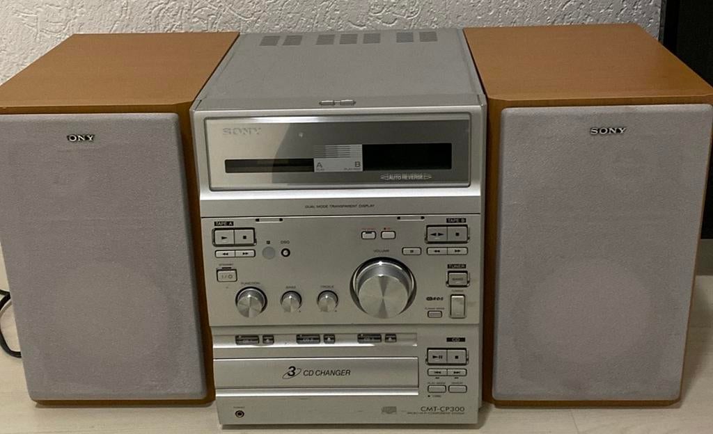 Sony CMT-CP300 Microset met CD-wisselaar en Cassettedeck, Gebruikt, Cassettedeck, Ophalen of Verzenden, Microset