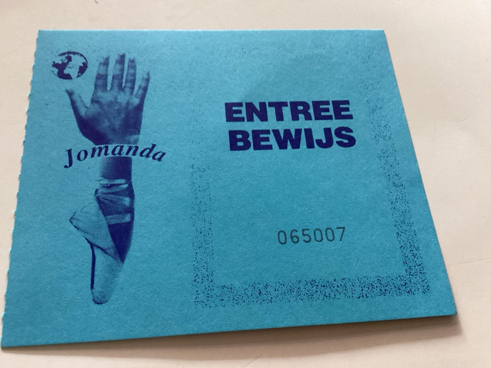 Entree bewijs Van Jomanda 8x10 cm, Ophalen of Verzenden, Zo goed als nieuw, Reclamebord