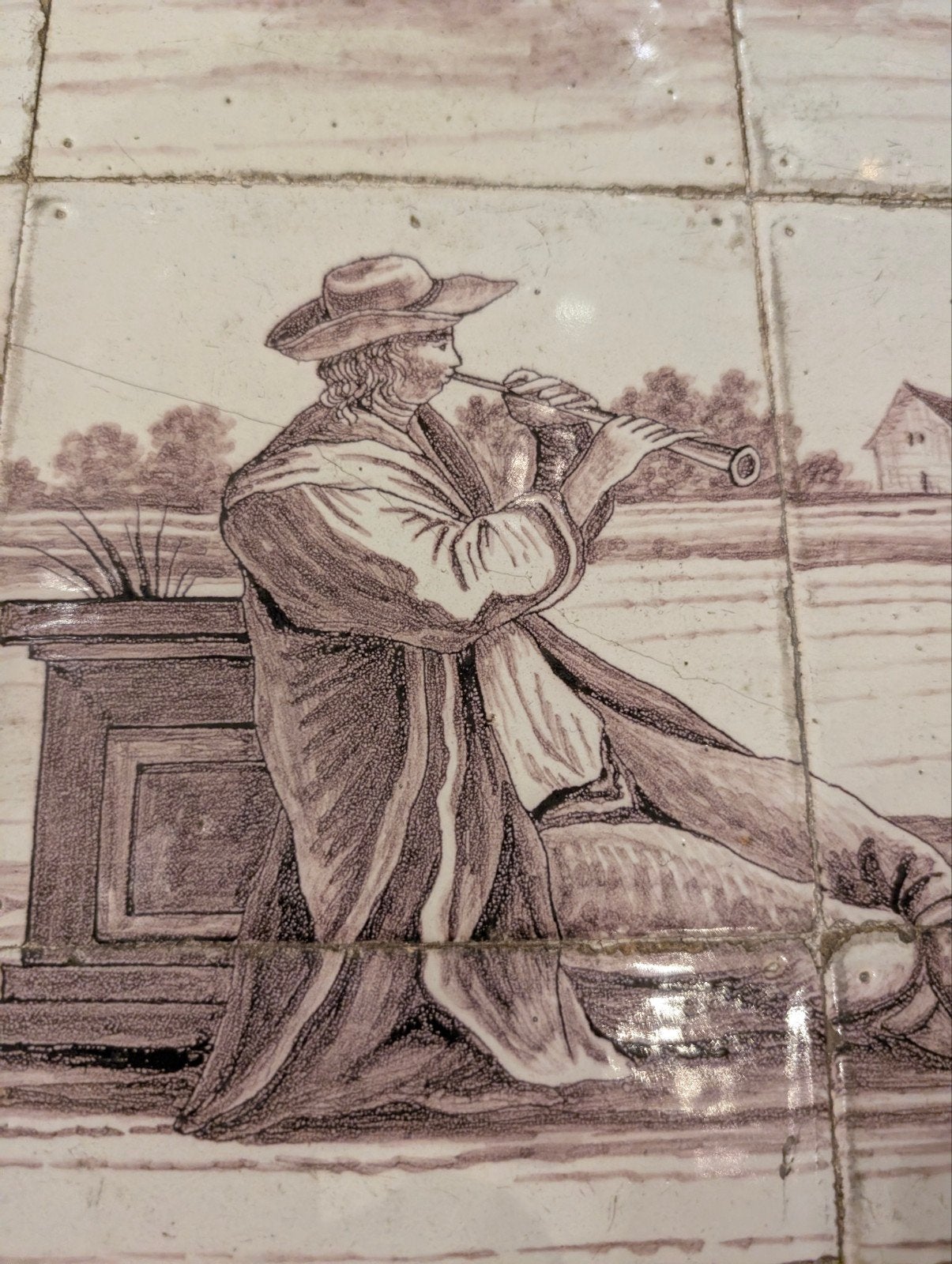 Antiek Tegel tableau €270., Ophalen