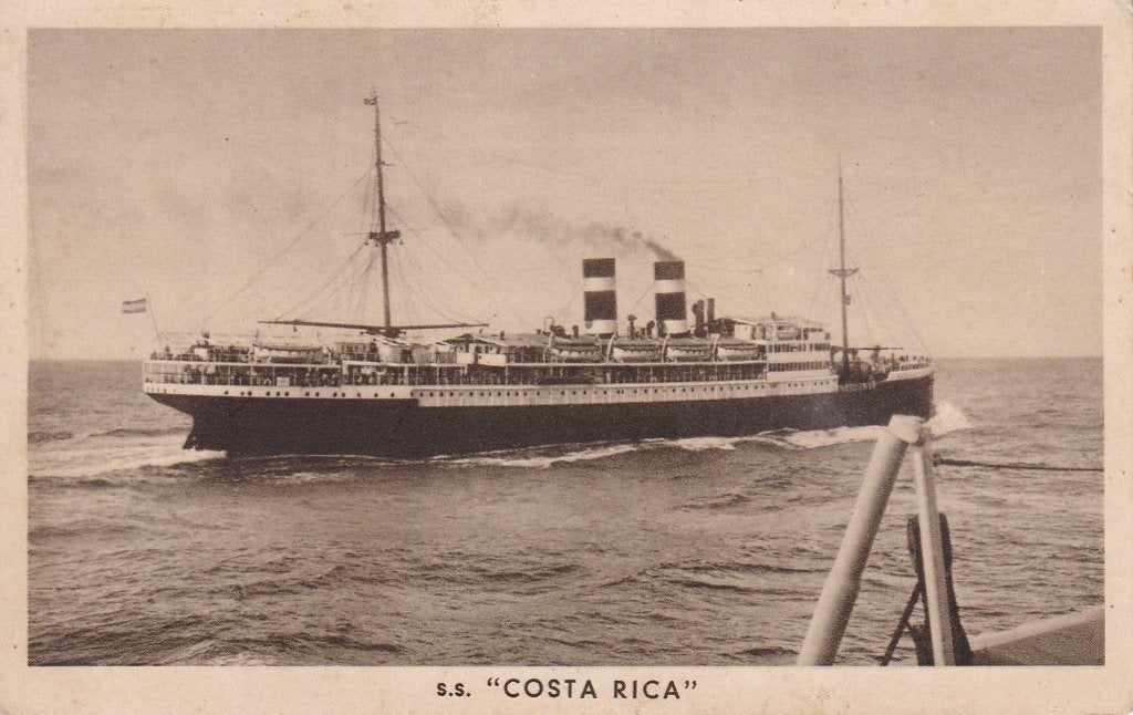 S.S. Costa Rica - KNSM Amsterdam, Verzenden, Gebruikt, Kaart, Foto of Prent
