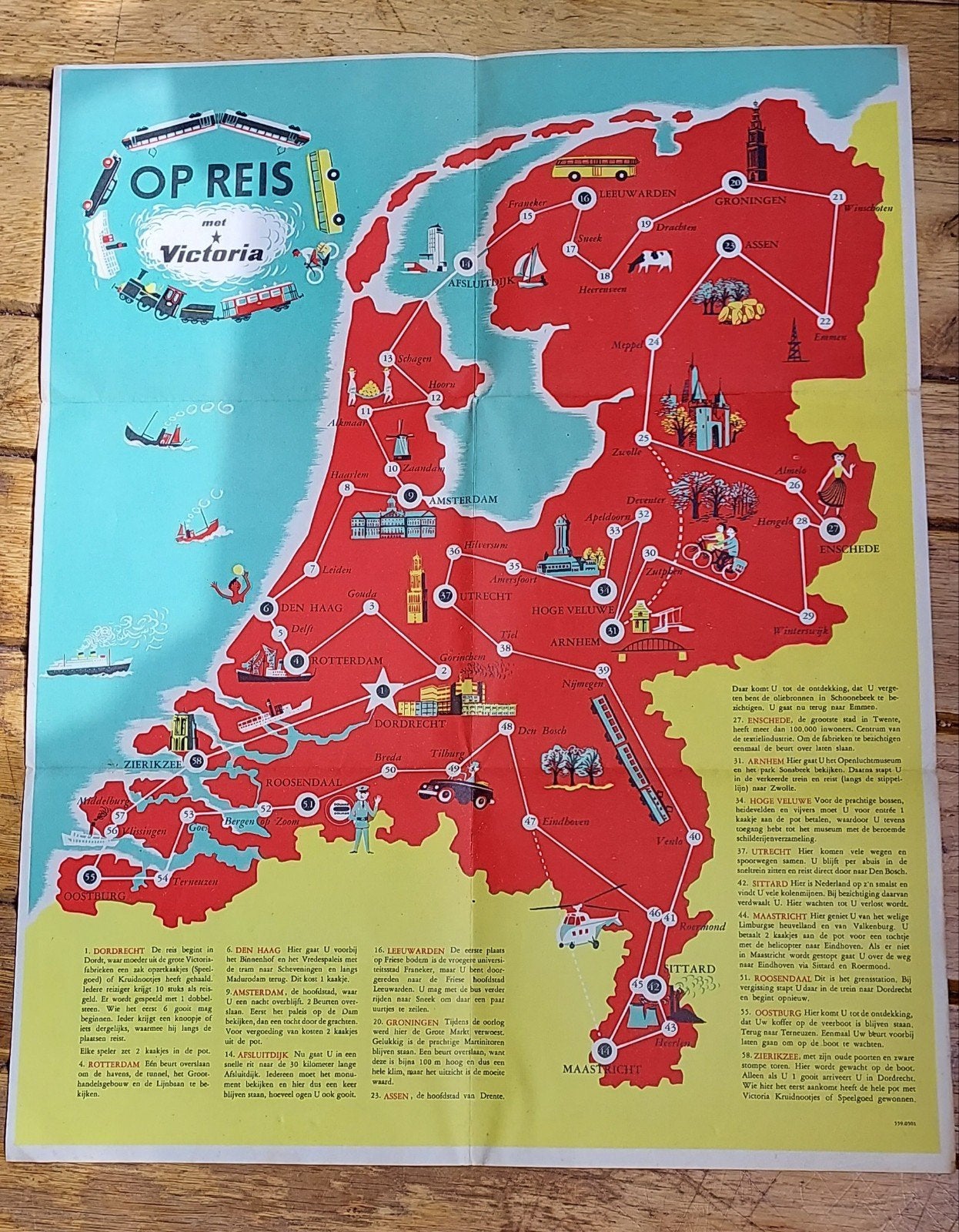 op Reis met Victoria ( biscuits) 1957, Ophalen of Verzenden, Gebruikt
