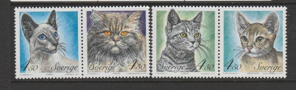 TSS Kavel 1120139 Zweden pf minr 1813-1816 katten, Ophalen, Zweden, Postfris