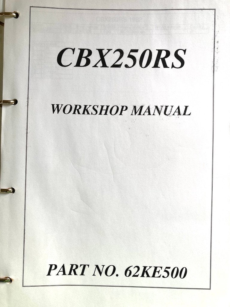 Honda CBX250RS 1983-1984 Service Manual, Ophalen of Verzenden, Honda