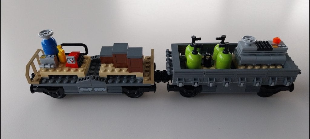 Lego trein: 2 wagons voor het vervoer van palletten, City, Lego, Nieuw, Ophalen of Verzenden