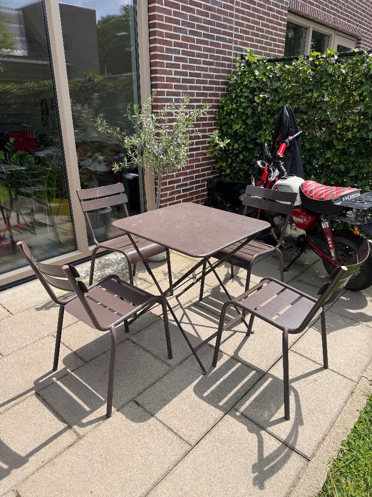 Vintage Fermob Vedett-branded French Bistro Set, Tuin en Terras, Tuinstoelen, Ophalen, Gebruikt