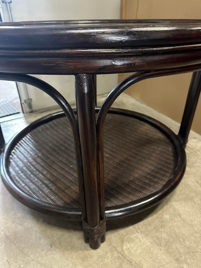 Ronde Rotan tafel, Overige materialen, Ophalen of Verzenden, Zo goed als nieuw, X