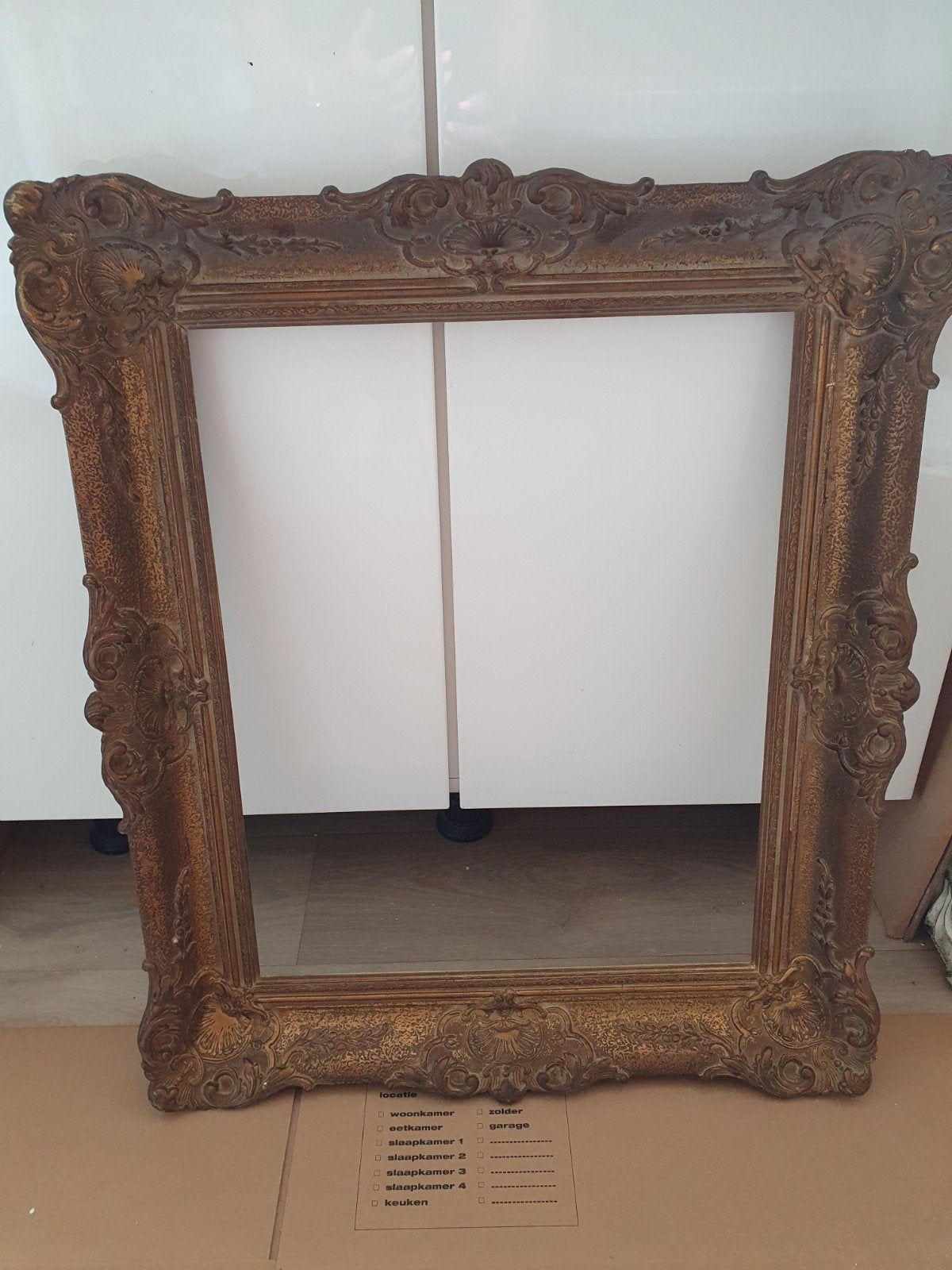 Antieke Gouden Schilderijlijst - Barok Stijl, Gebruikt, Schilderijlijst, Hangend, Ophalen of Verzenden