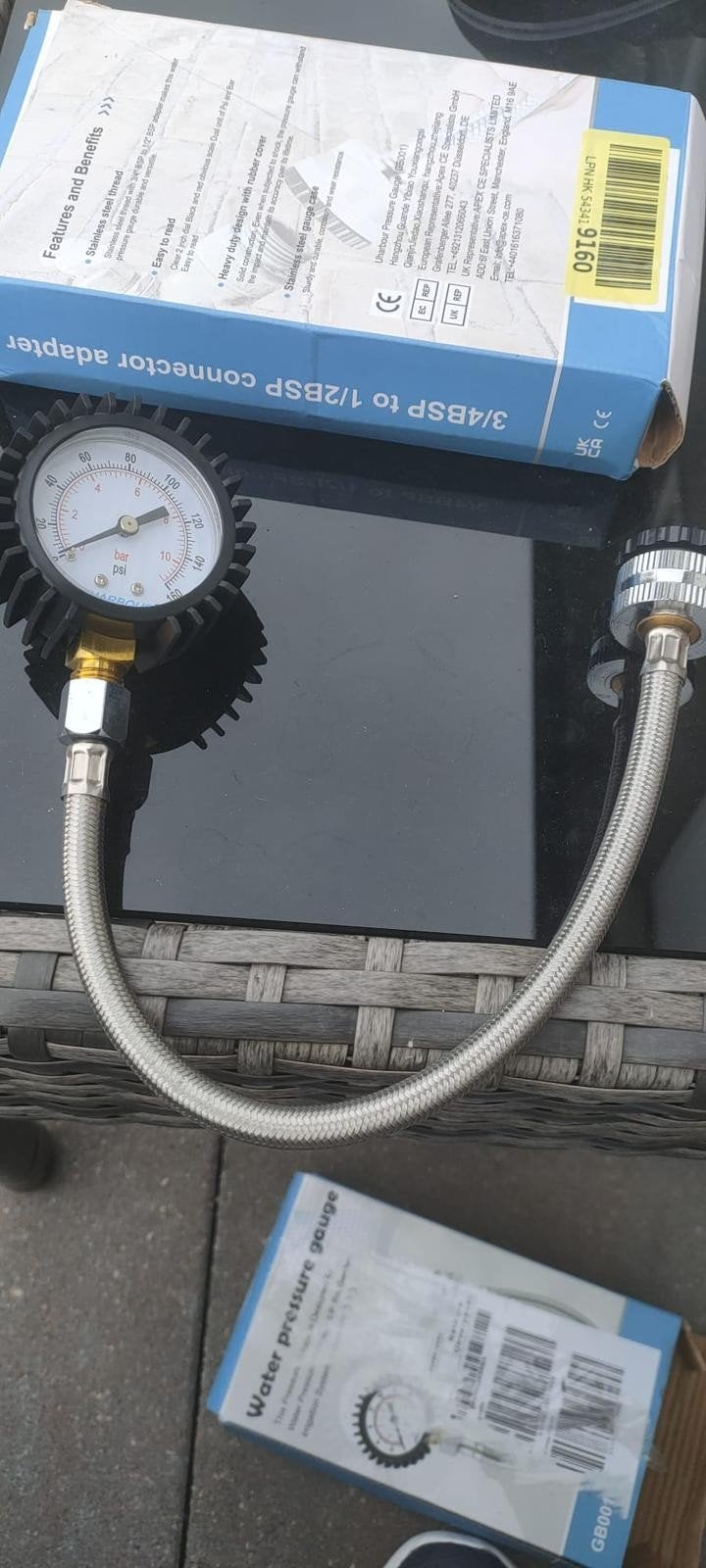 Waterdrukmeter met slang en adapter 2 stuks, Ophalen