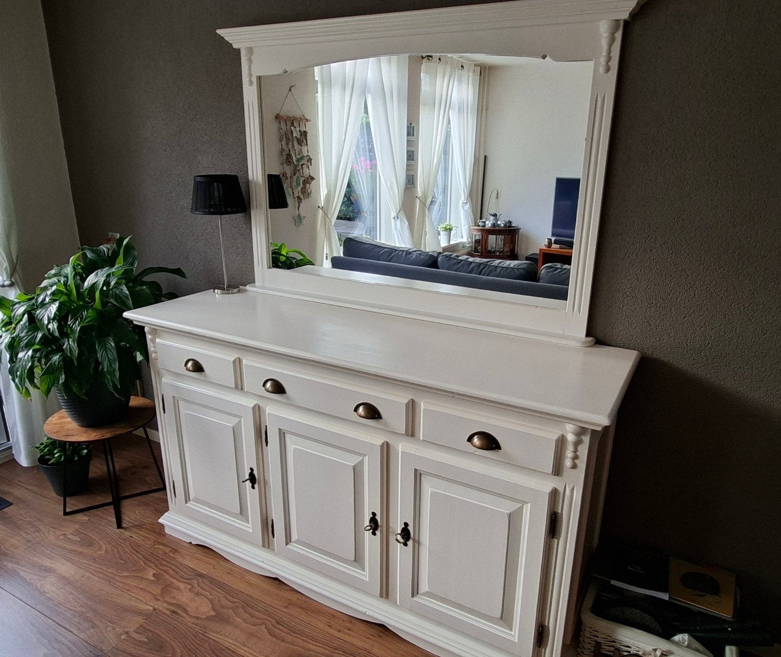 Dressoir met spiegel, Huis en Inrichting, Kasten | Dressoirs, Ophalen, Gebruikt, Met deur(en), 150 tot 200 cm