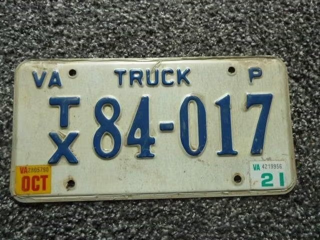 Kentekenplaat licenseplate Virginia Truck USA, Verzenden, Gebruikt, Auto's