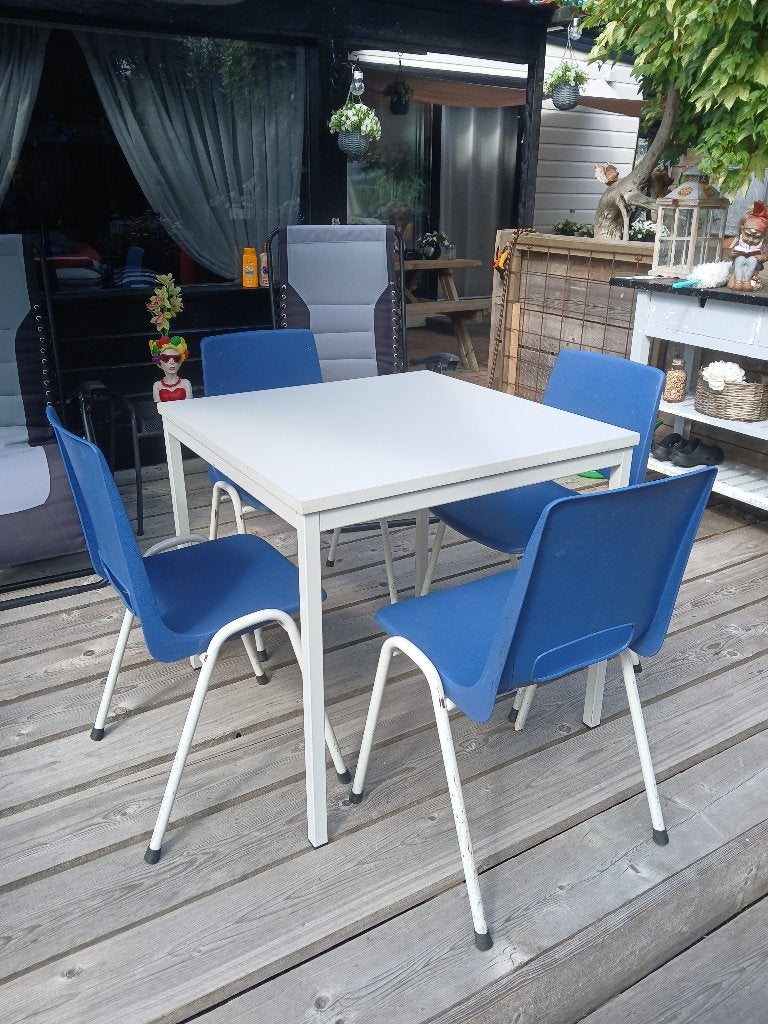 tafel 80x80 met 4 stoelen. Zie foto,s, Gebruikt, 50 tot 100 cm, Rechthoekig, 50 tot 100 cm
