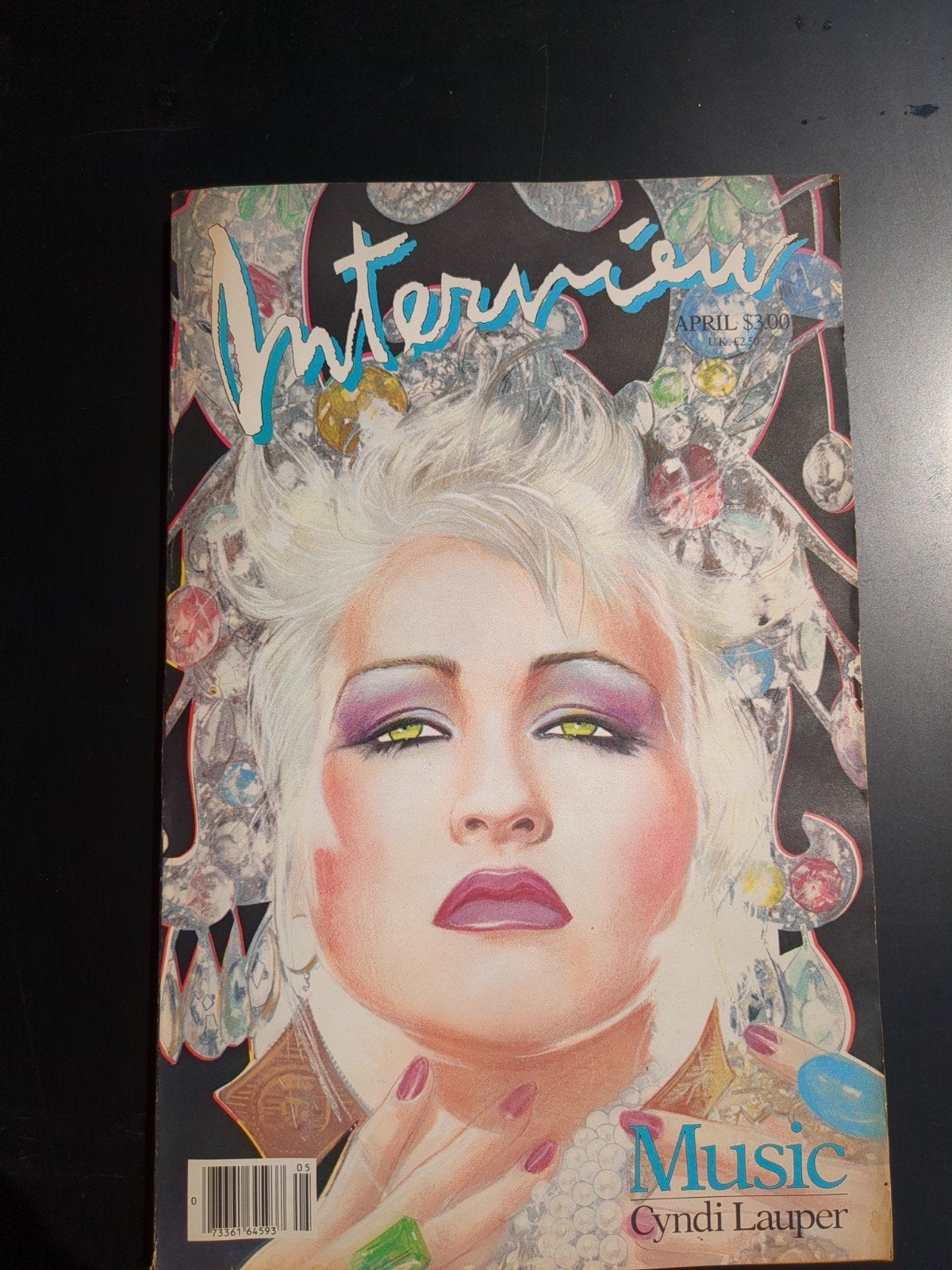 Interview Magazine April 1985 - Cyndi Lauper Music Issue, Ophalen of Verzenden, Gelezen, Muziek, Film of Tv
