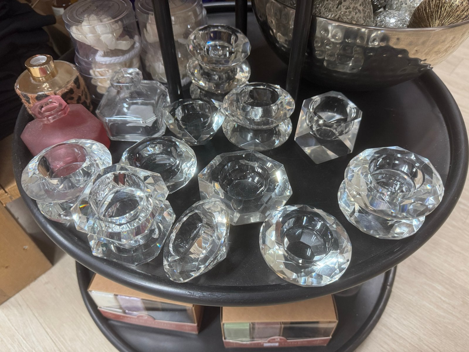 Glazen Kandelaars - Diverse Vormen, Huis en Inrichting, Ophalen, Overige materialen, Overige kleuren, .