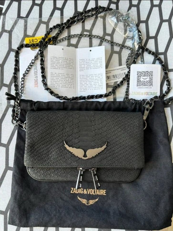 Zadig & Voltaire Rock Nano Soft Savage NIEUW, Ophalen, Nieuw, Zwart, Schoudertasje
