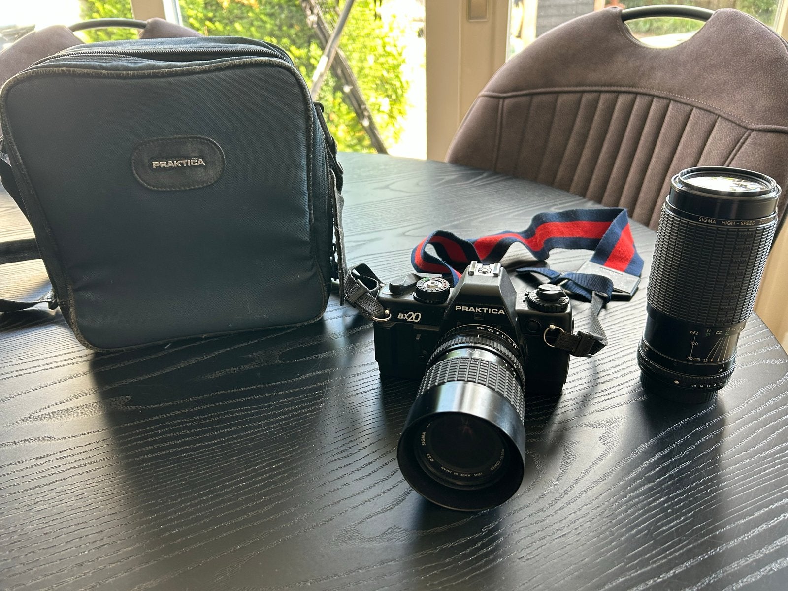 Praktica BX20 Spiegelreflexcamera met 2 lenzen en tas, Ophalen of Verzenden, Gebruikt, Spiegelreflex, Overige Merken